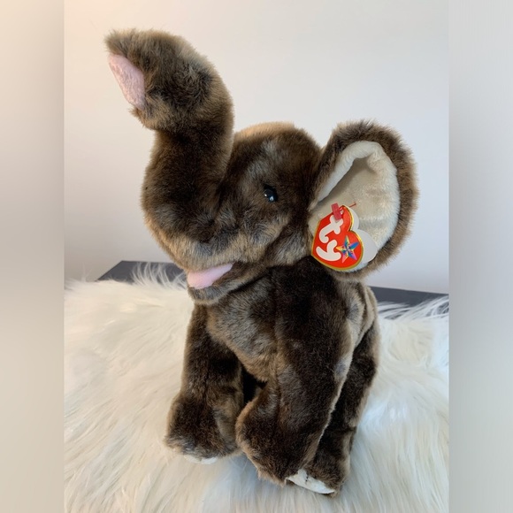 Ty (27) Brown Elephant Stuffed Animal “Trumpet” - Picture 6 of 10